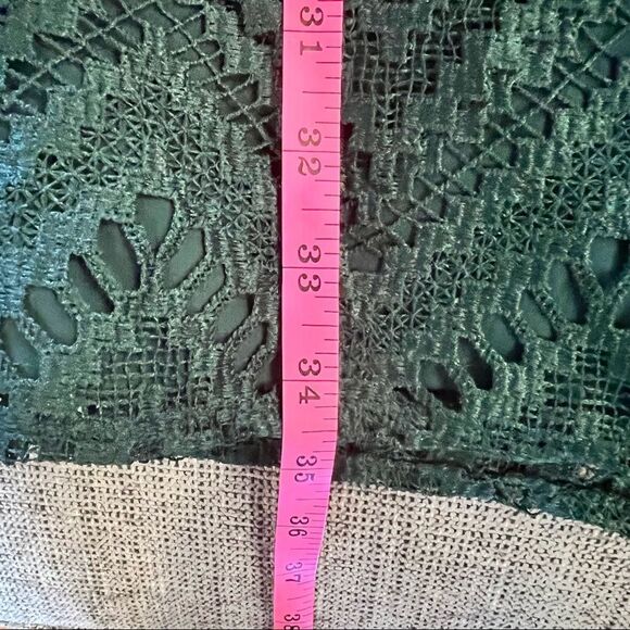 Maje Rosalba Emerald Green Lace Overlay Dress Size 2 | Cocktail Wedding Guest Pa - Picture 12 of 13